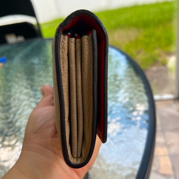 EUC Celine Long Snap Wallet Taupe With Red Interior - Picture 8 of 16